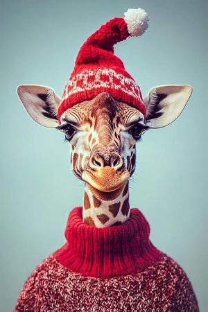 Stijlvolle Giraffe in Kerstsfeer!