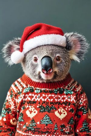 Feestelijke Koala in Kerstsfeer