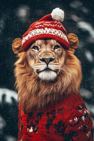 Kerstleeuw in stijl!
