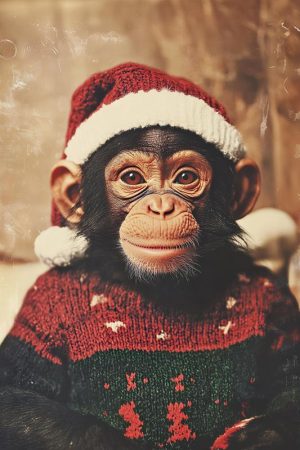 Feestelijke Aap in Kerstsfeer!