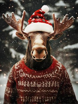 Feestelijke Eland in Sneeuw