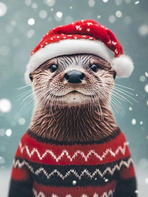 Feestelijke Otter in Kerstsfeer!