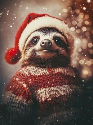Lieve Sloth in Kerstsfeer