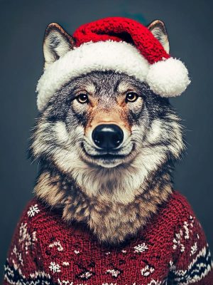 Kerstwolf in Sweater!