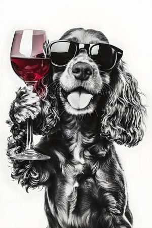 Chique Hond met Wijn