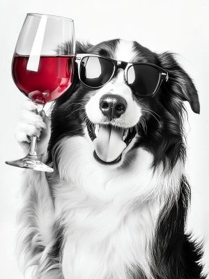 Feestelijke Hond met Wijn