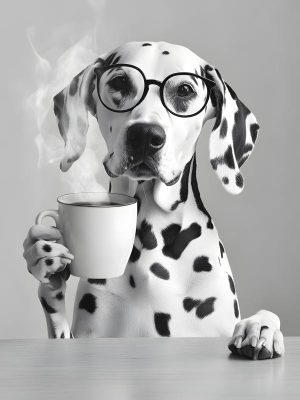 Koffietijd met een Dalmatiër!