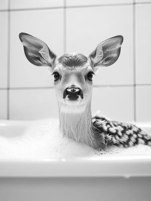 Schattige Fawn in Bad
