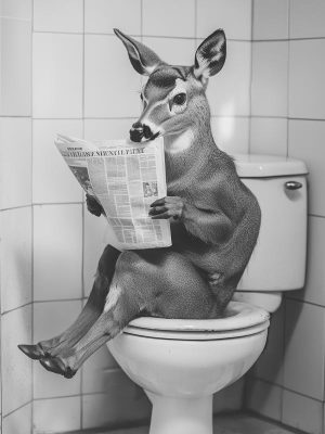 Ontspannen Hert op het Toilet