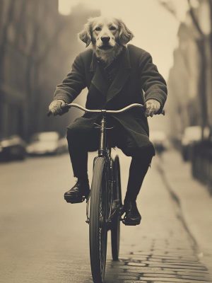 Fietsende Hond: Een Vrolijke Bicycler!