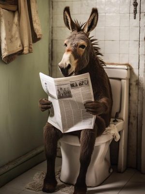 Ontspannen Ezel met de Krant