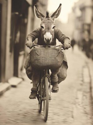 Fietsend Ezel Avontuur