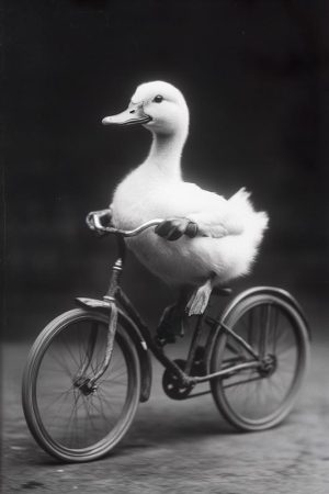 Fietsend eendje!