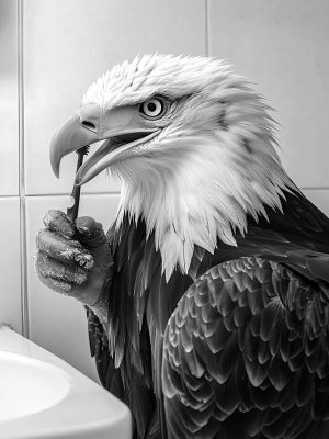 Wie zegt dat adelaars niet kunnen tandenpoetsen?