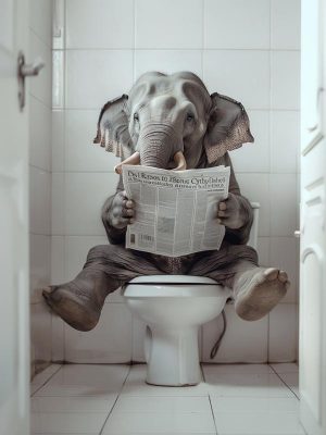 Olifant op het Toilet!