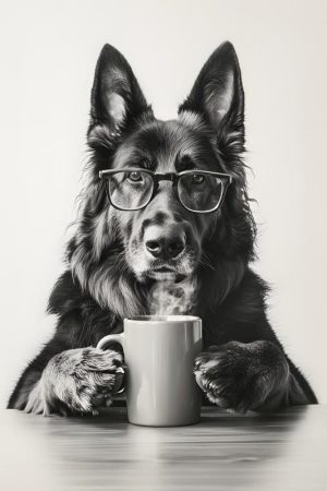 Slimme Hond met Koffie