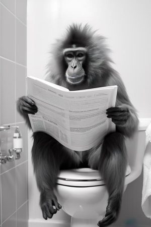 Grappige Aap op de Wc
