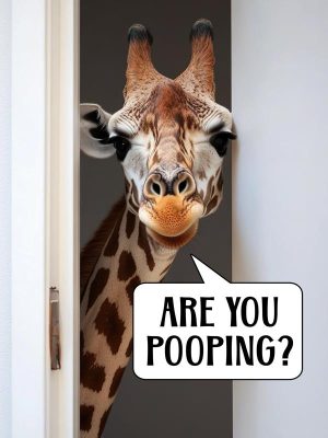 Giraffe met een vrolijke boodschap