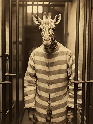 Een unieke giraffe in de gevangenis