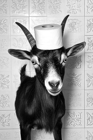 Stoere Geit Met Toiletpapier