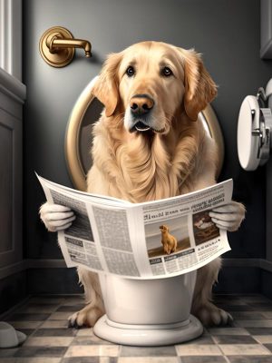 De Leestijger: Golden Retriever op de WC!