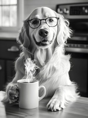 Slimme Hond met Koffie