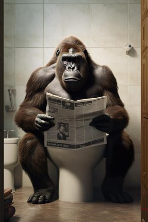 Gorilla met een Krant
