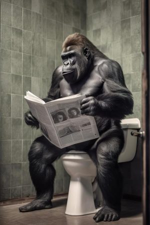 Gorilla op het Toilet