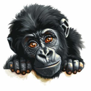Schattige Gorilla Kijkt Je Aan!