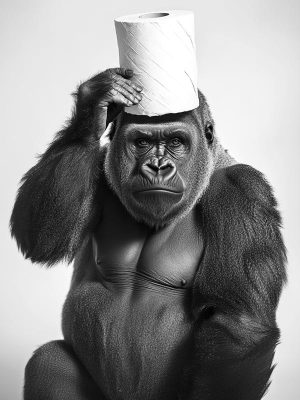 Gorilla met een Stijlvol Hoedje