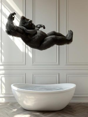 Vliegende Gorilla in de Badkuip!