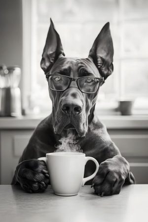 Slimme Hond met Koffie