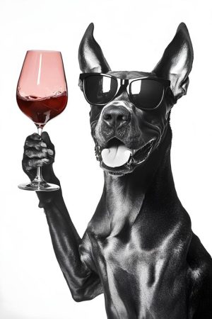 Chique Hond met Wijn!