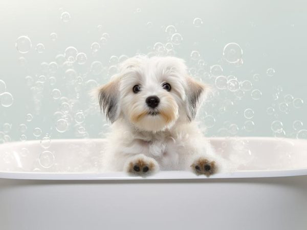 Schattige Puppy in Bad