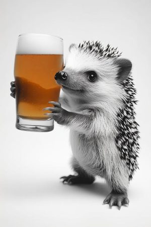 Schattige Egel met Bier