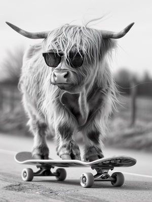 Skateboardende Highlander!