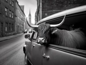 Stoere Hooglander in de Stad
