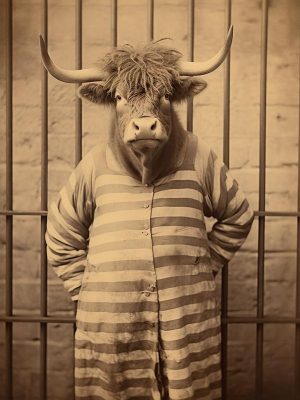Stoere Stier in Gevangenisstijl