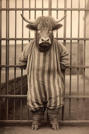 Grappige Stier in Streepjes