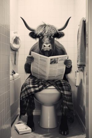 De Lezende Stier op het Toilet