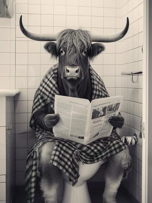 Leuke koe in de wc!