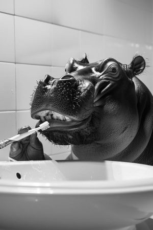 Hippopotame met een Glimlach!