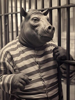 Grappige Rhino in de Gevangenis