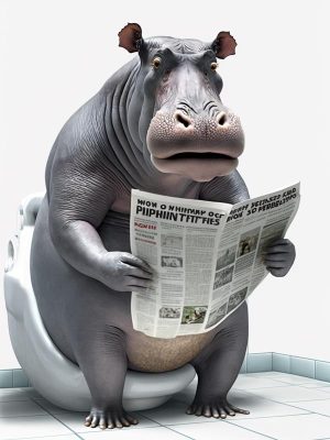 Grapige Hippopotamus Moment