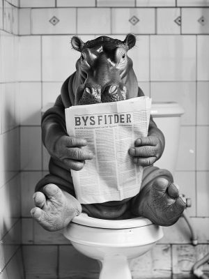 Humor in de Wc: Hippopotamus op de Pot