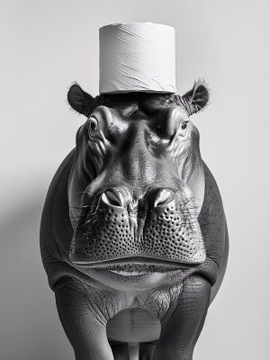 Hippo met een Hoedje