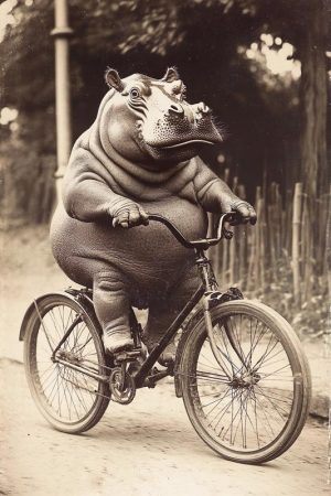 Fietsend Nijlpaard - Een Zeldzaam Gezicht!