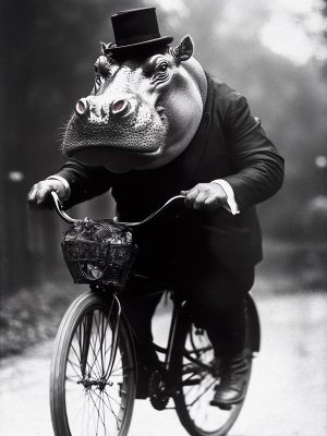 Stijlvolle Nijlpaard Fietser
