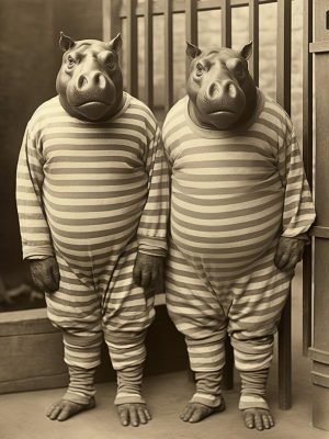 Hippo's in Streepjes