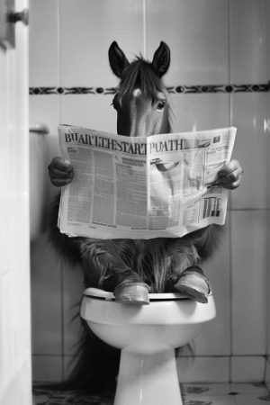Paard in de WC: Een Komische Ontspanning